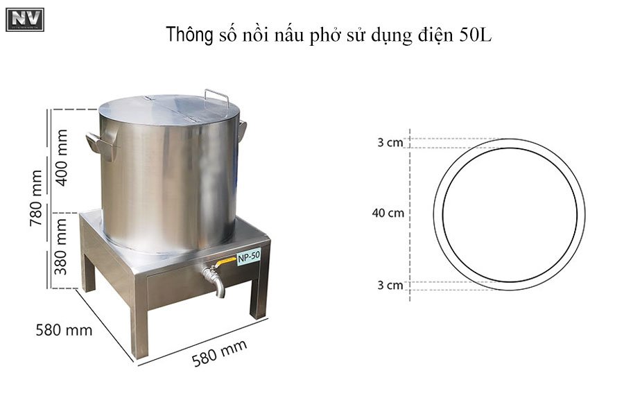 Nồi nấu phở 50L